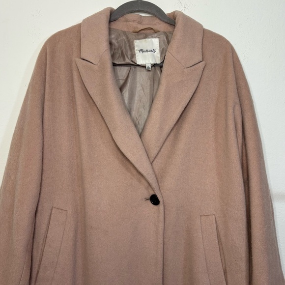 Madewell Wool Mohair Blend Cocoon Coat in Blush Tan Size 12 - Picture 4 of 12